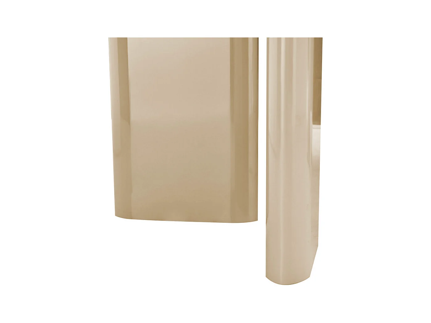 Glossi - Table à manger 6 personnes ovale en bois laqué - Beige