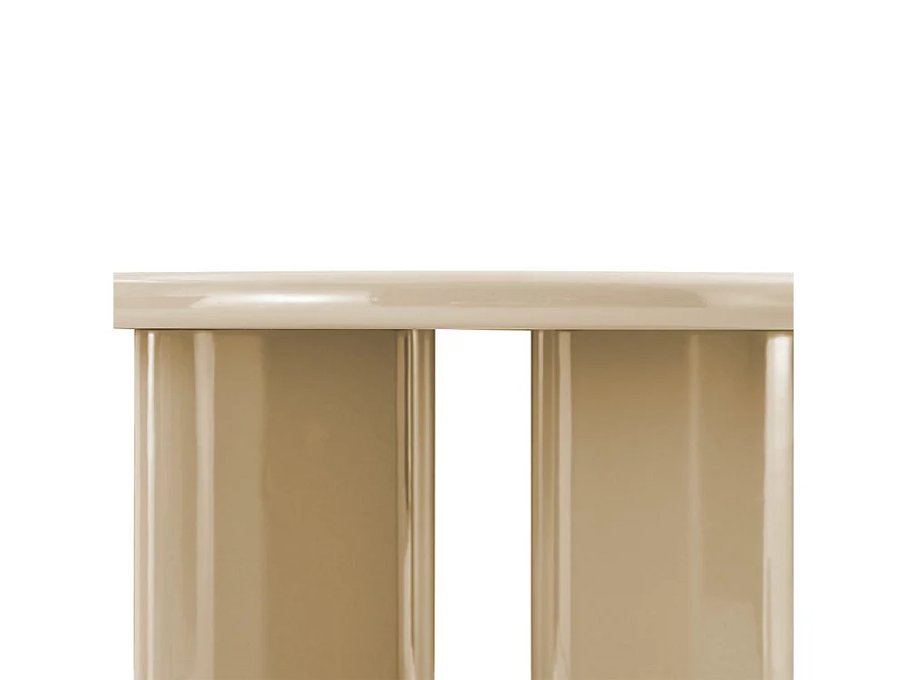 Glossi - Table à manger 6 personnes ovale en bois laqué - Grège