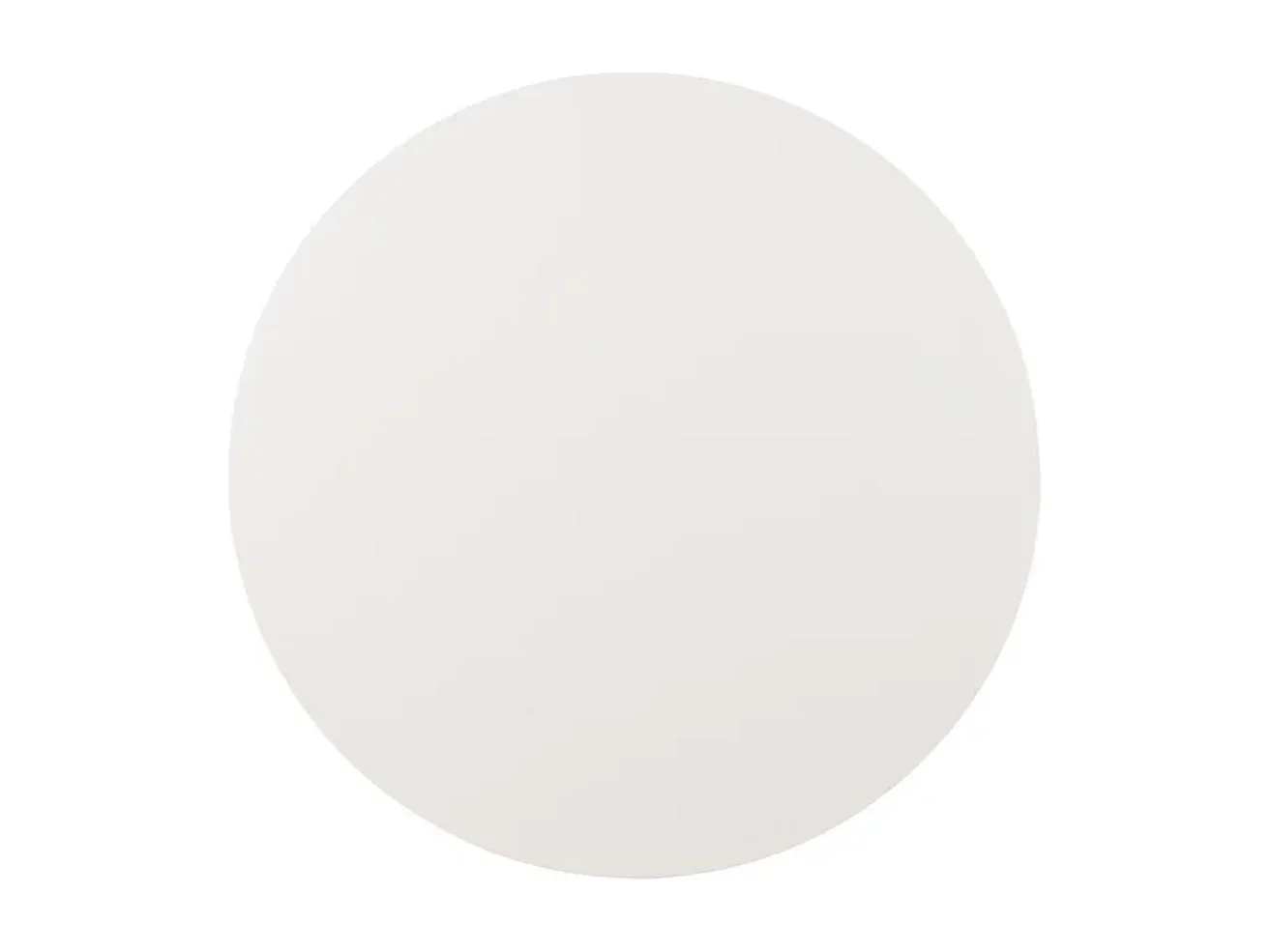 Table à manger ronde 120 cm blanche avec pieds métal style bois ROMANCE