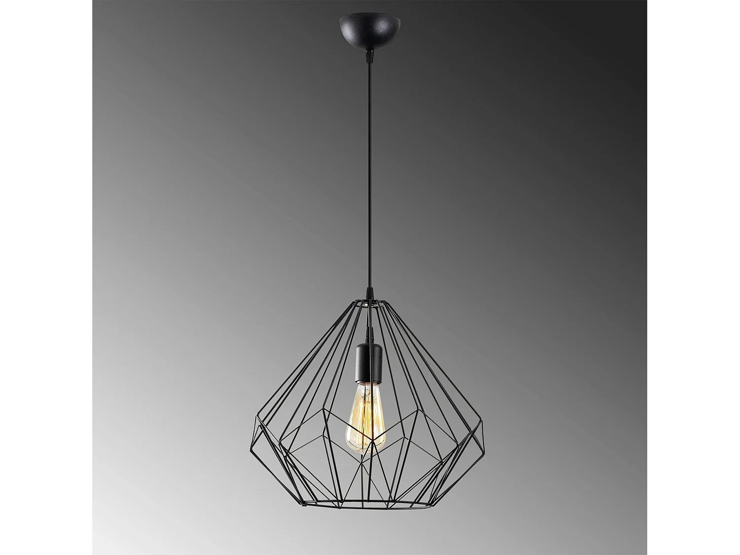 Suspension filaire noire style diamant graphique SINOP