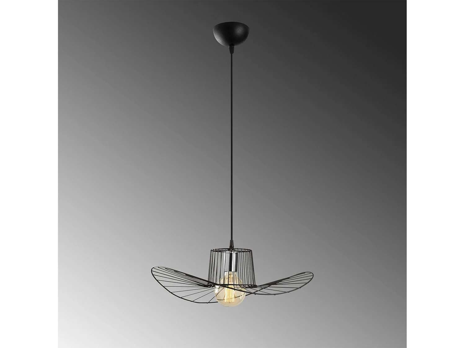 Suspension design noire métal filaire forme ondulée SINOP