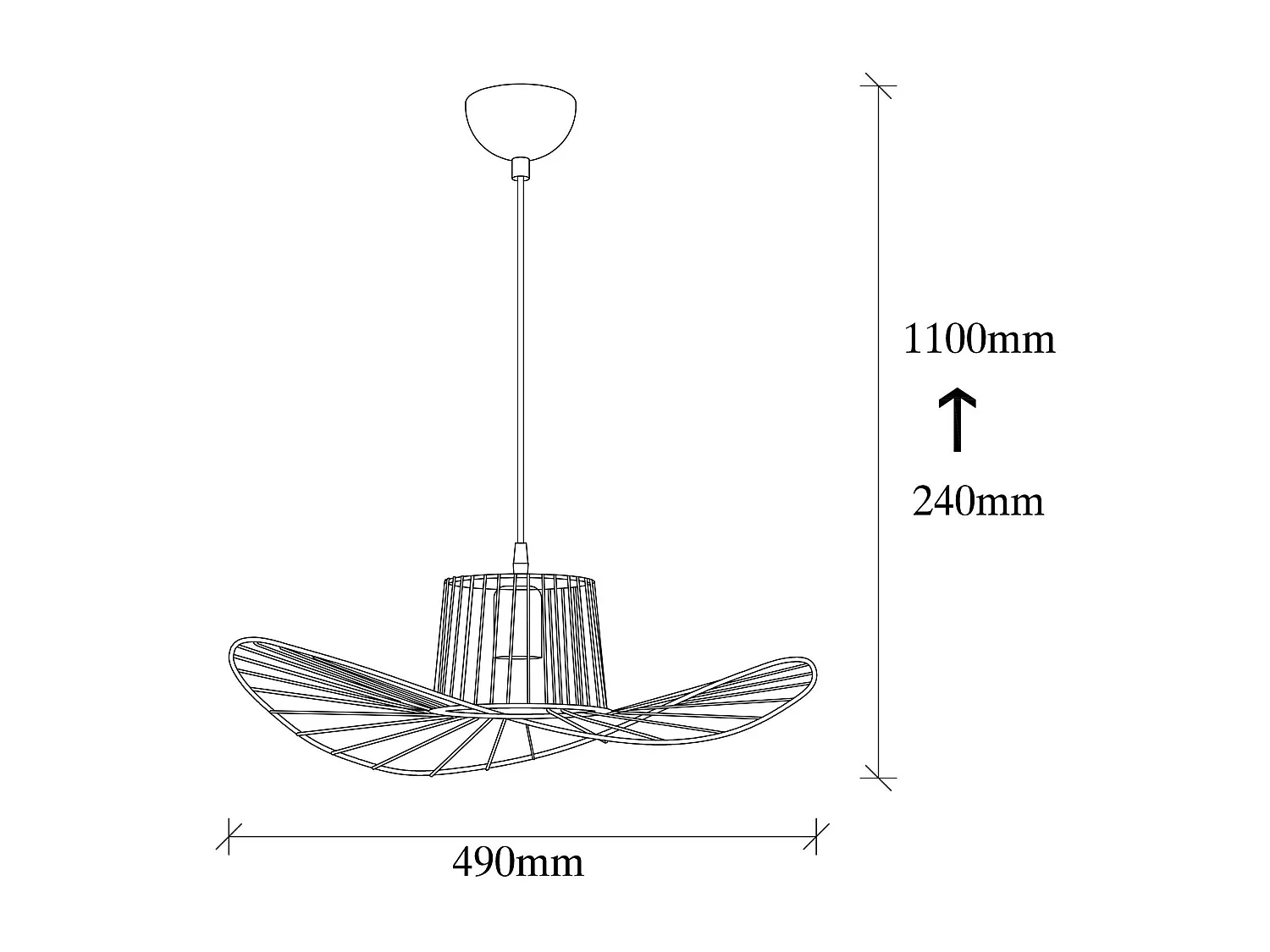 Suspension design noire métal filaire forme ondulée SINOP