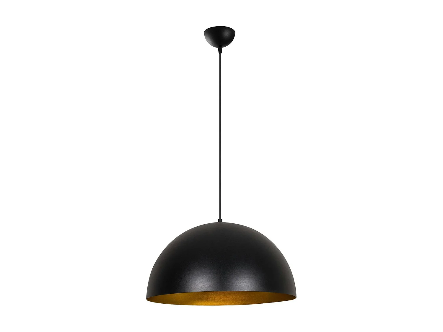 Suspension de table noire dôme intérieur doré Ø50 cm SILE