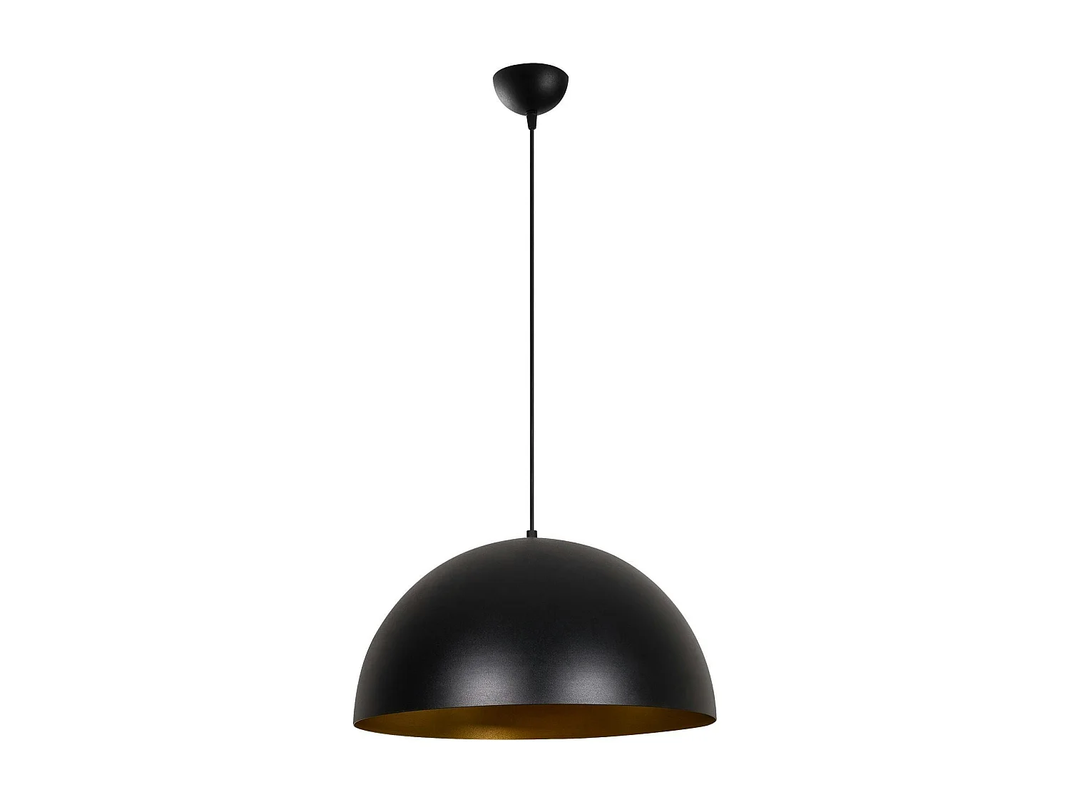 Suspension de table noire dôme intérieur doré Ø50 cm SILE
