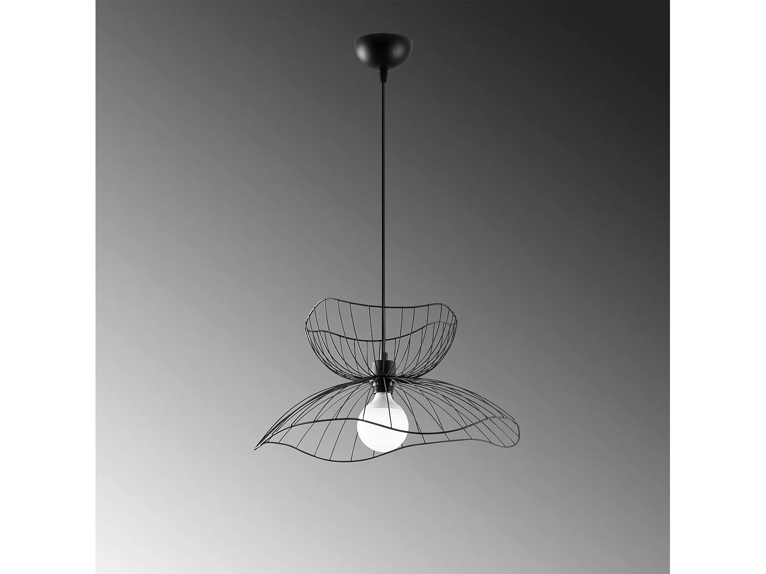 Suspension design noire filaire fleur stylisée SINOP