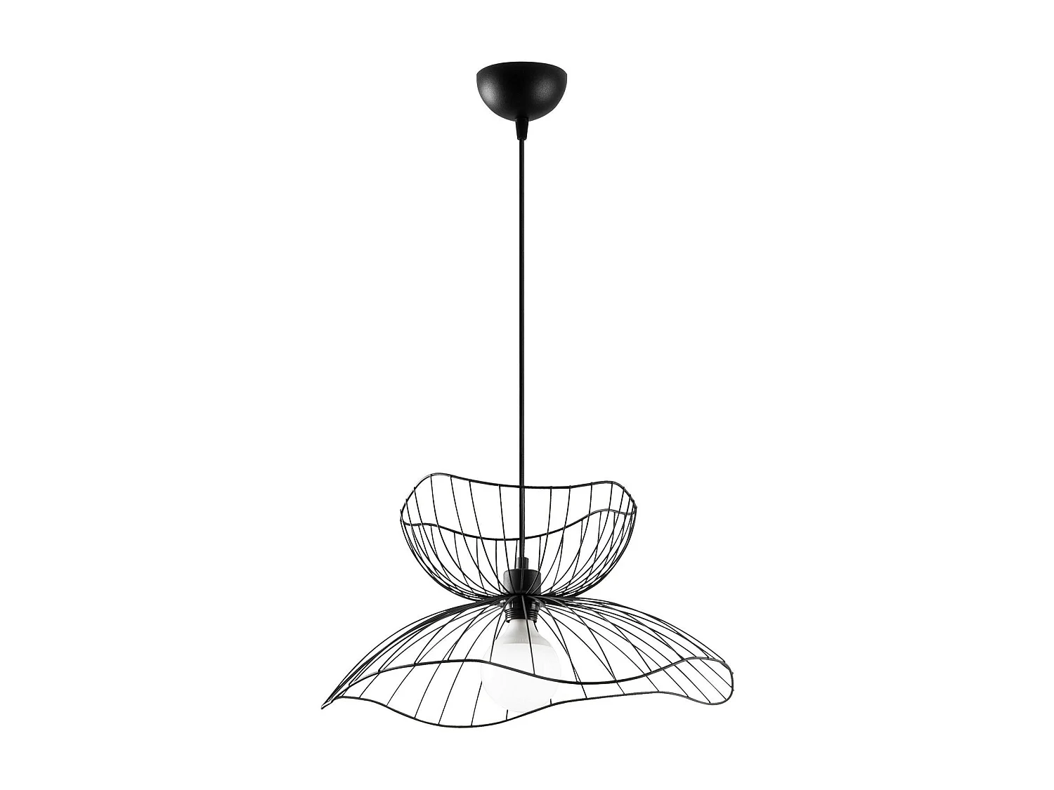 Suspension design noire filaire fleur stylisée SINOP