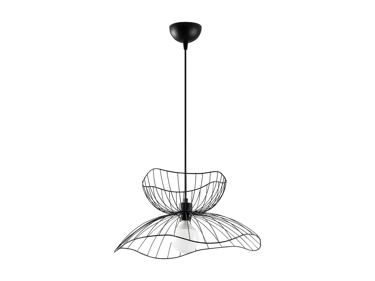 Suspension design noire filaire fleur stylisée SINOP