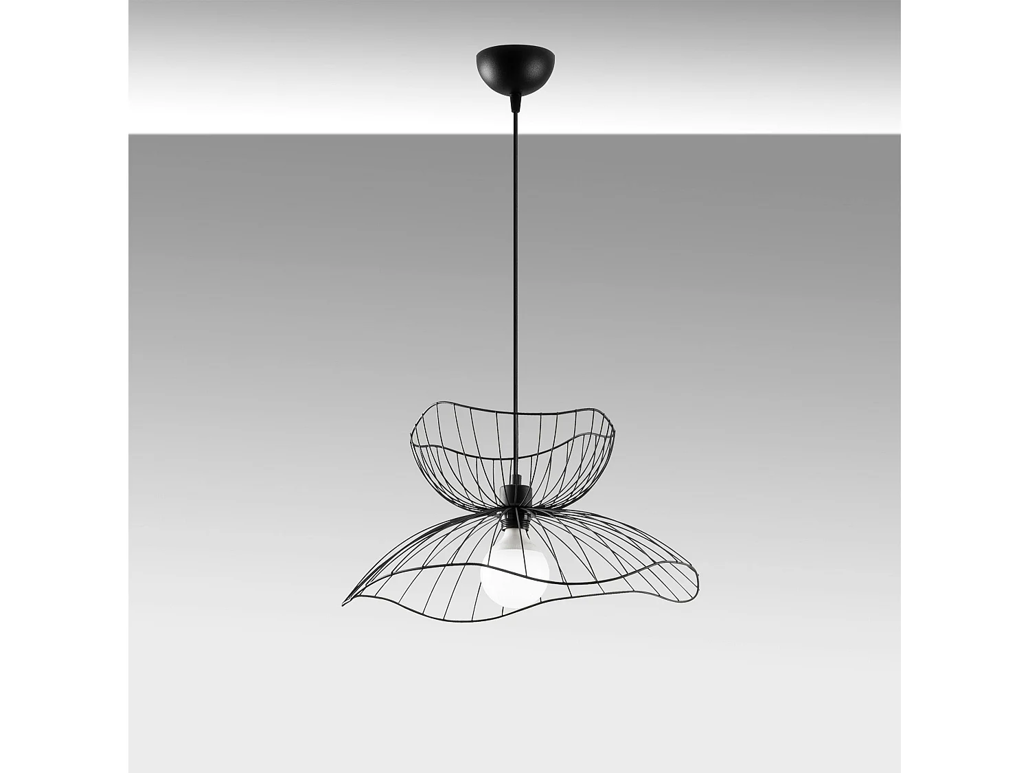 Suspension design noire filaire fleur stylisée SINOP