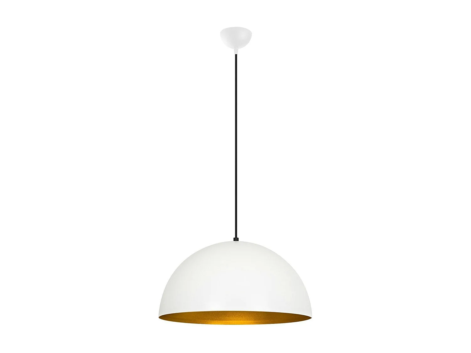 Suspension de table blanche dôme intérieur doré Ø50 cm SILE