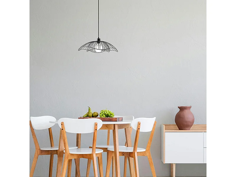 Suspension design noire filaire forme fleur 50 cm SINOP