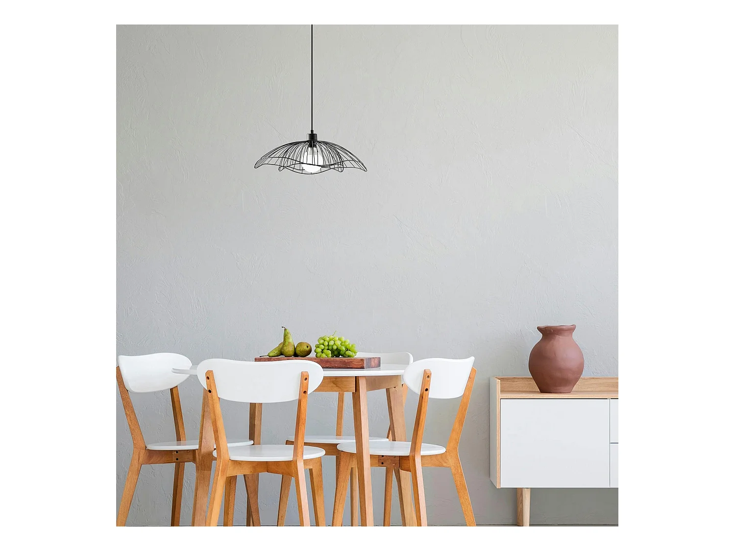 Suspension design noire filaire forme fleur 50 cm SINOP