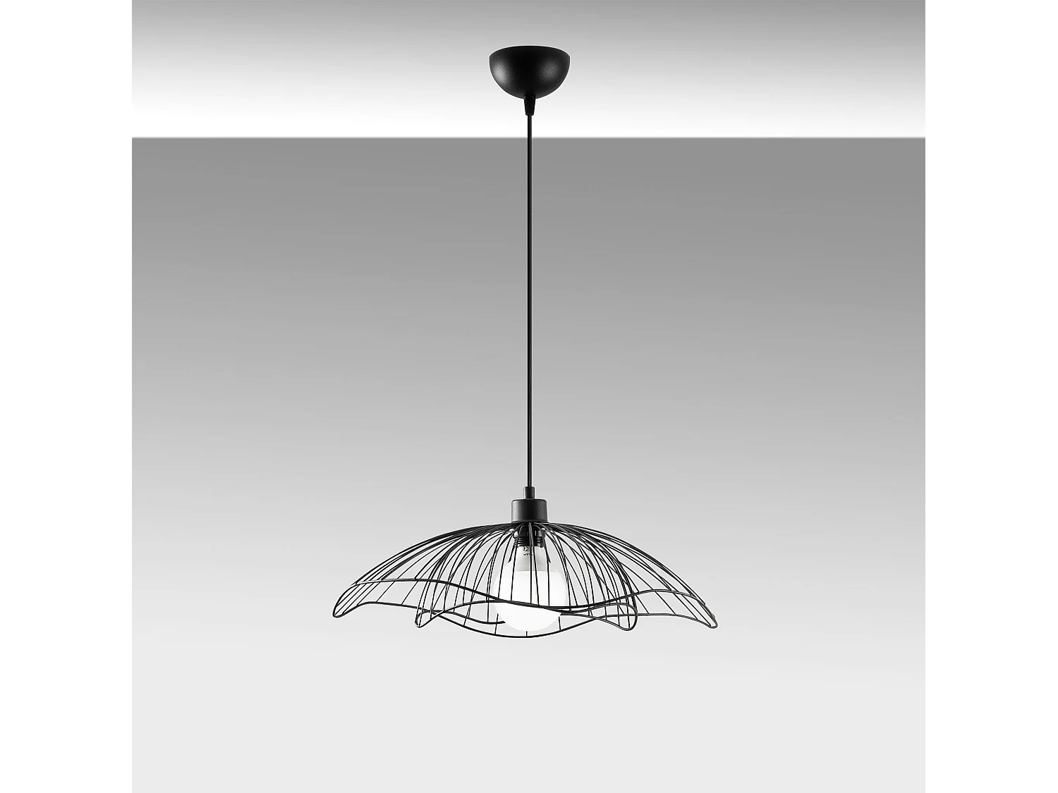 Suspension design noire filaire forme fleur 50 cm SINOP