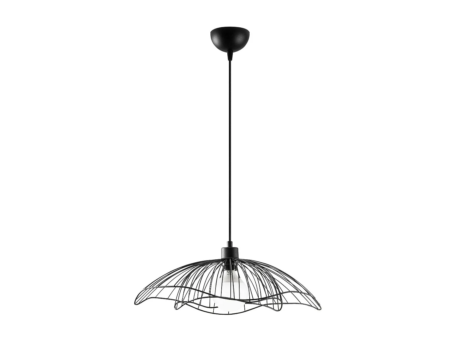 Suspension design noire filaire forme fleur 50 cm SINOP