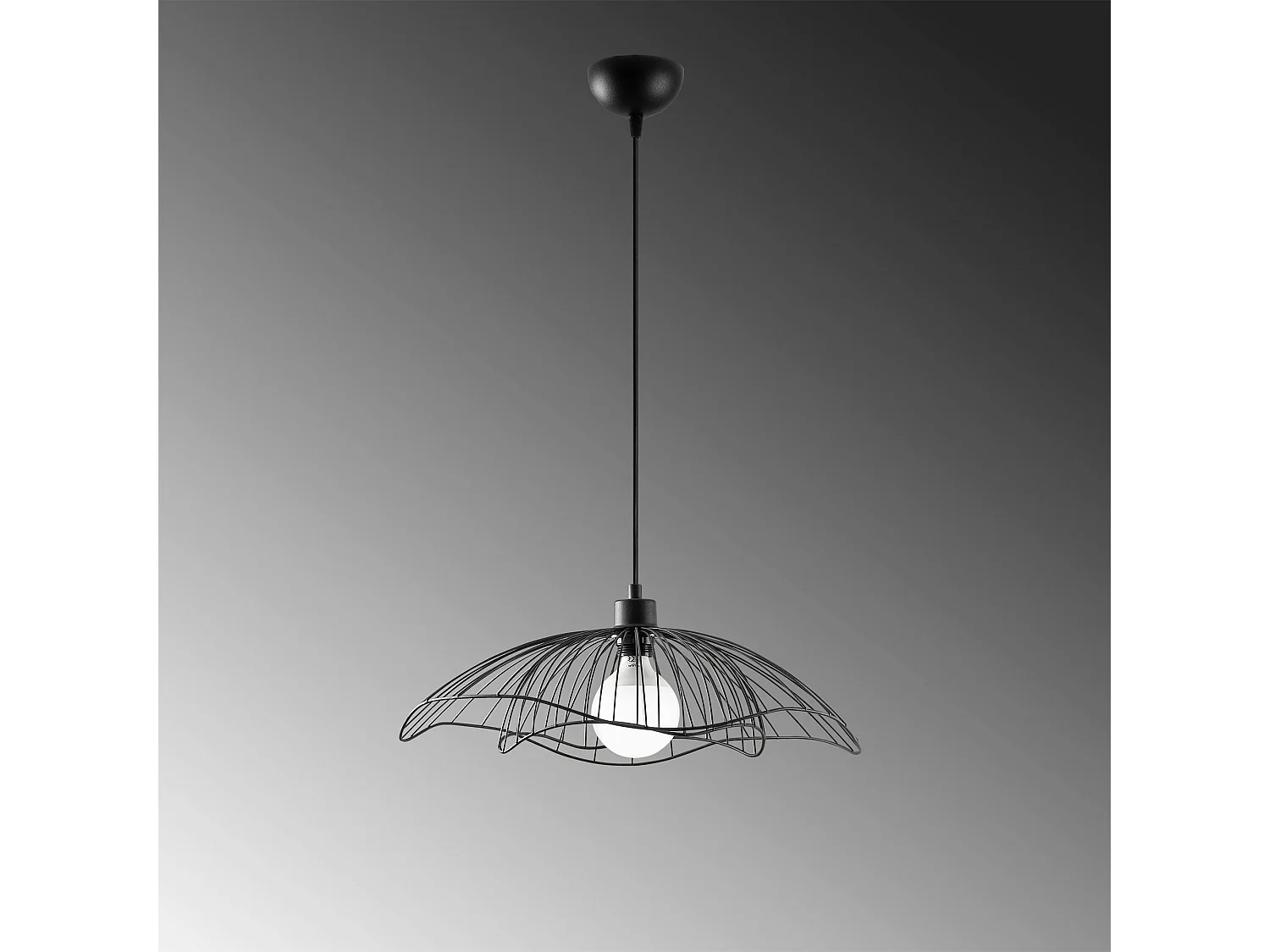 Suspension design noire filaire forme fleur 50 cm SINOP