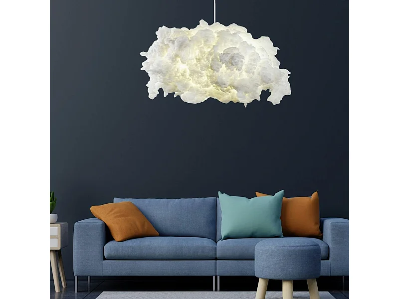 Suspension design blanche effet nuage, pour chambre SILE
