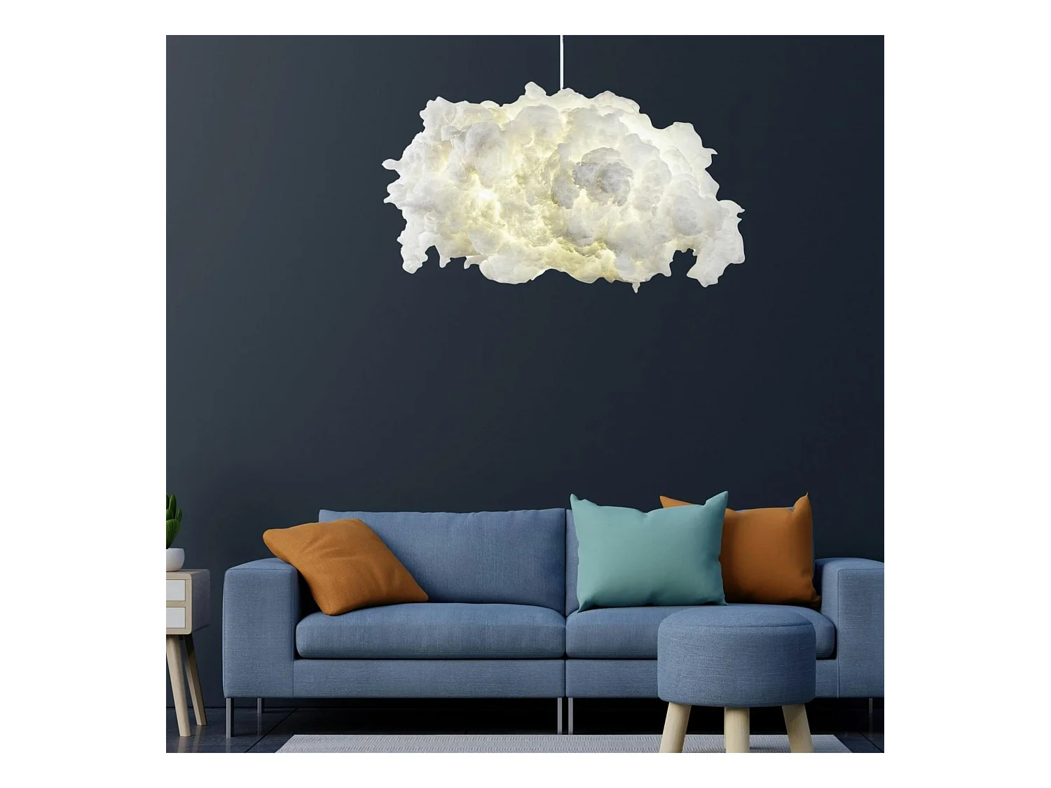 Suspension design blanche effet nuage, pour chambre SILE