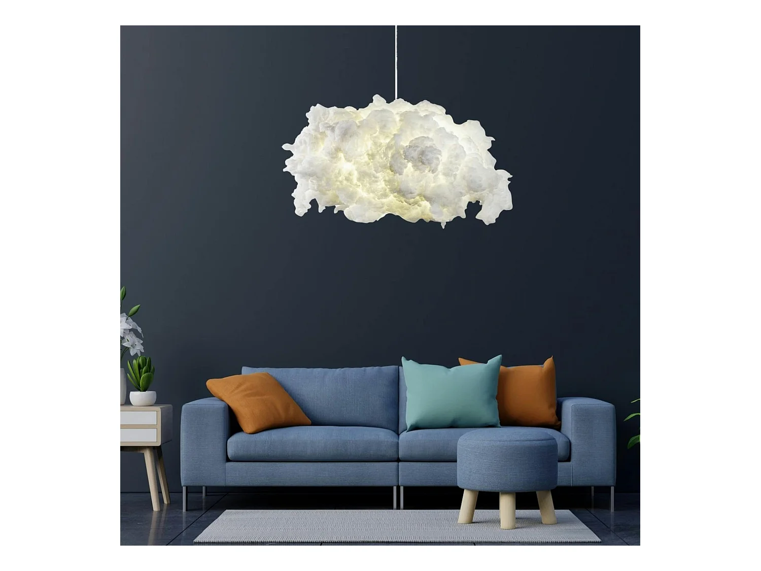 Suspension design blanche effet nuage, pour chambre SILE