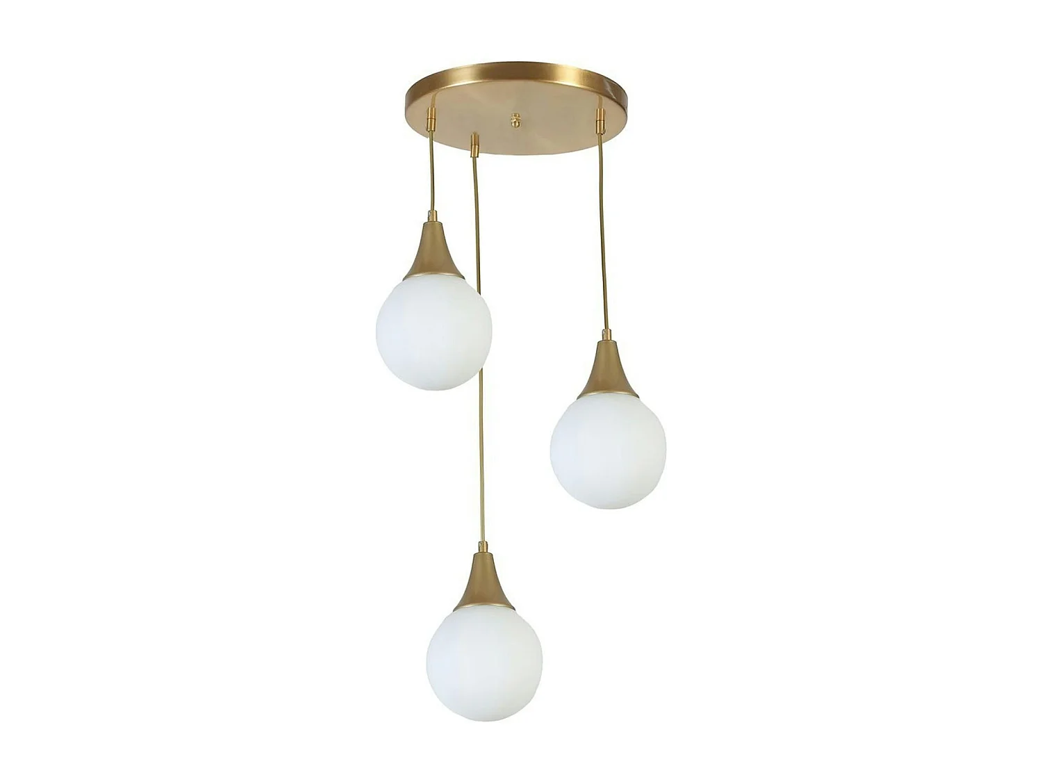 Suspension moderne dorée 3 globes verre dépoli SIERRE