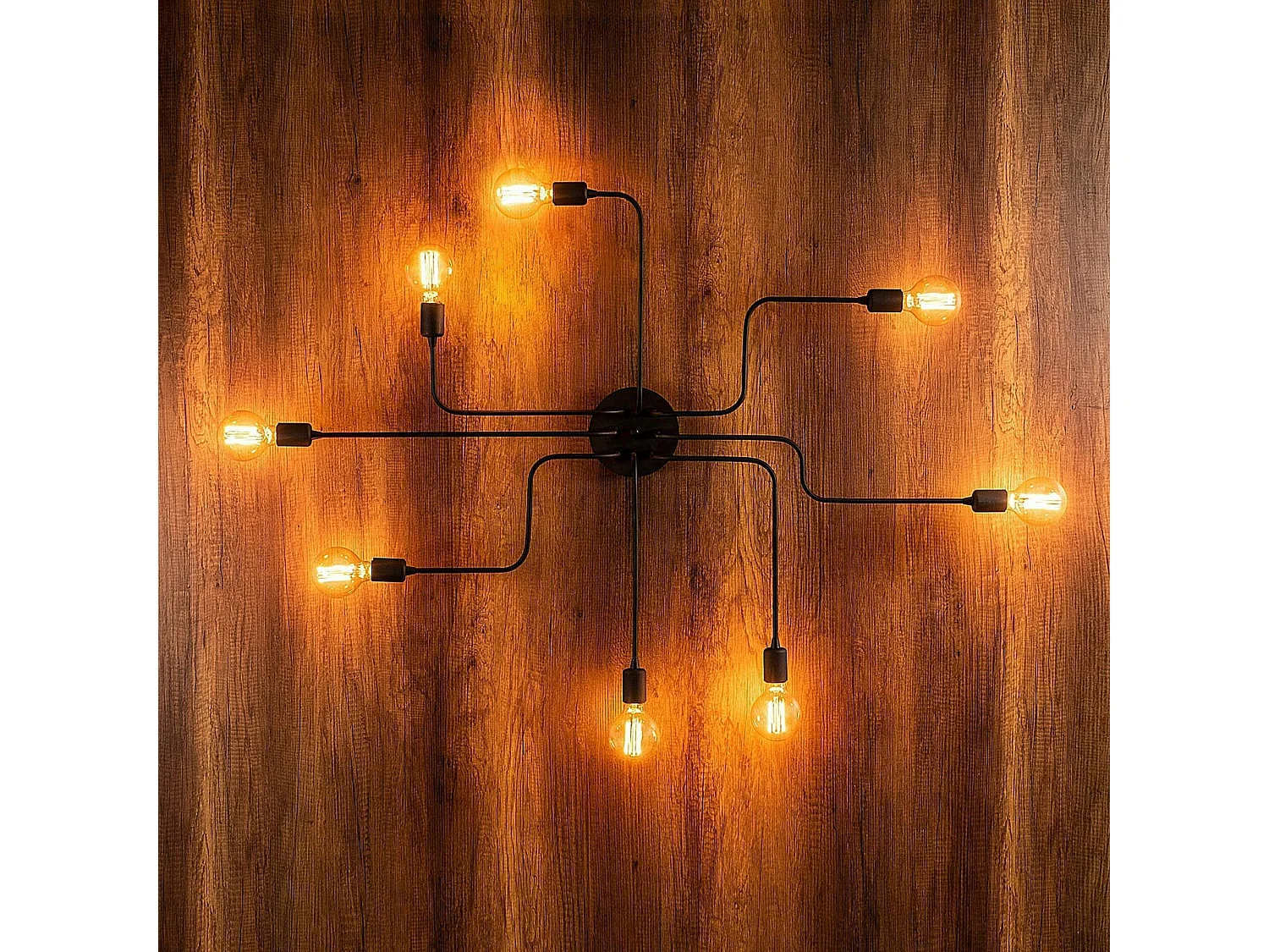 Plafonnier industriel noir design, circuit 140 cm MARATEA