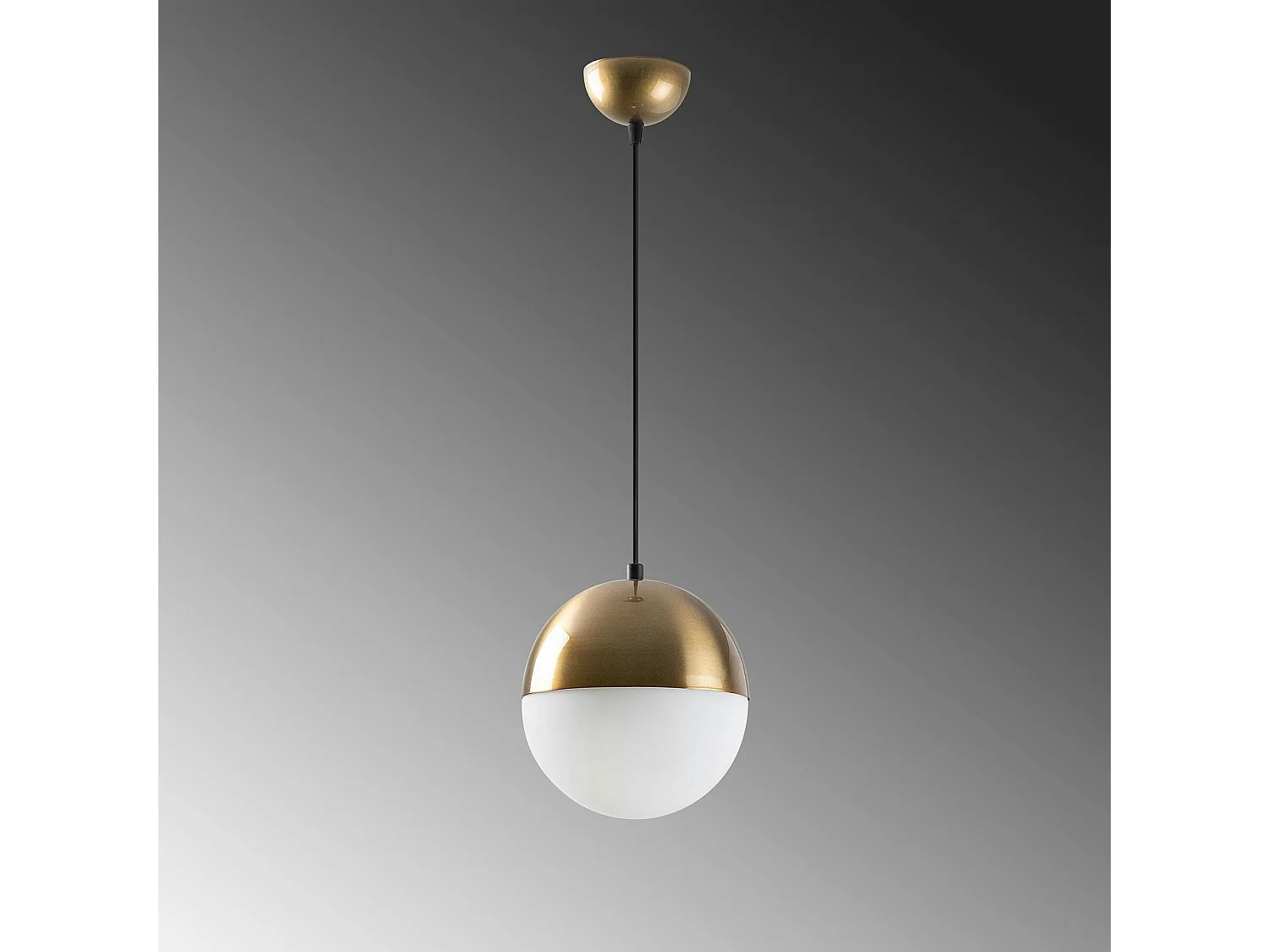 Suspension vintage globe blanc & doré Ø20 cm SIERRE