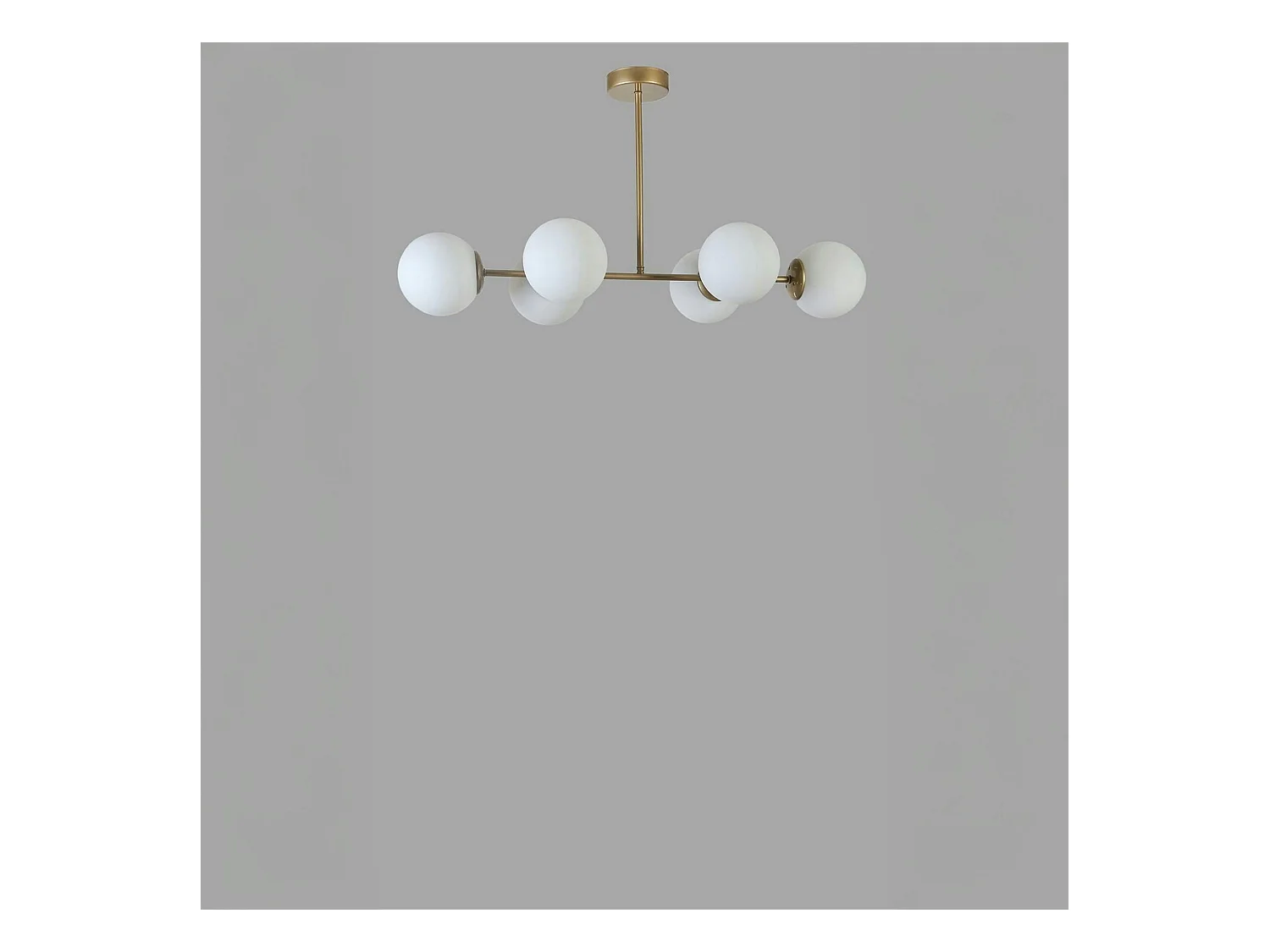 Suspension salle à manger vintage, 6 globes blancs SIERRE