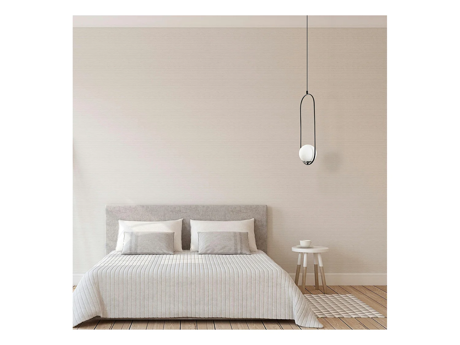 Suspension design métal noir ovale avec globe blanc AVANOS