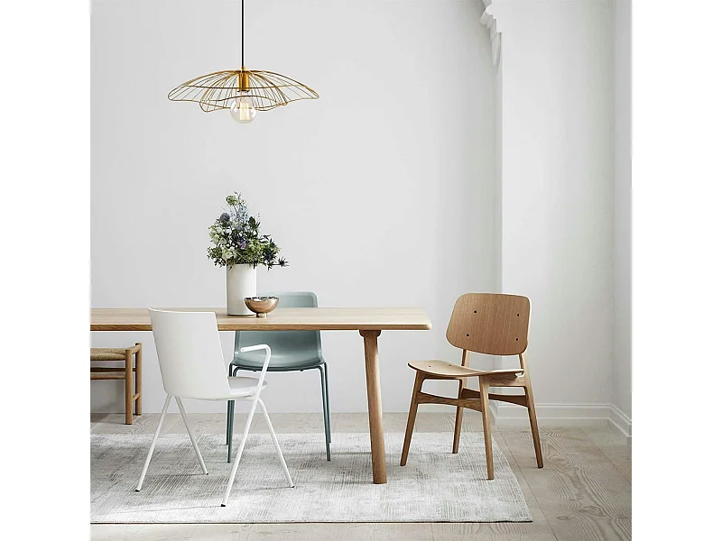 Suspension design métal doré filaire forme fleur SINOP