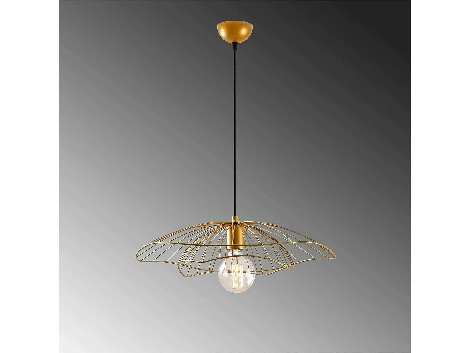 Suspension design métal doré filaire forme fleur SINOP