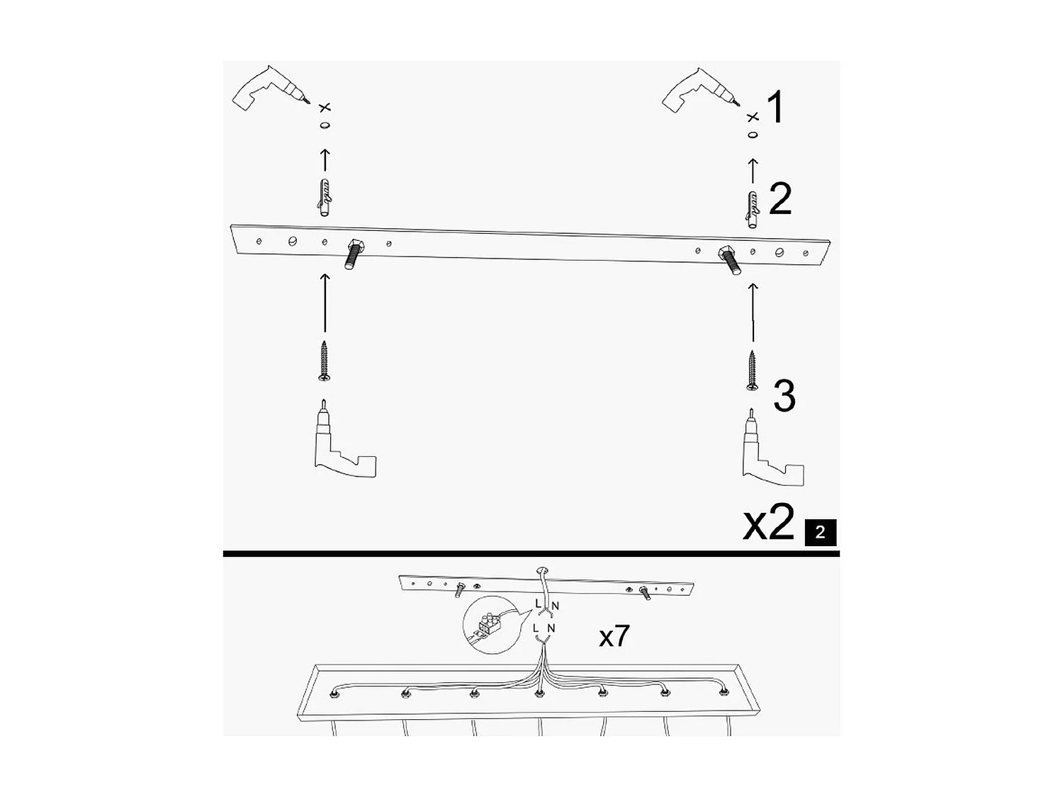 Suspension de table noire et cuivre, 3 abat-jour SILE