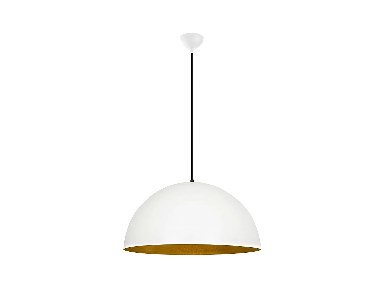 Suspension de table blanche dôme intérieur doré Ø60 cm SILE