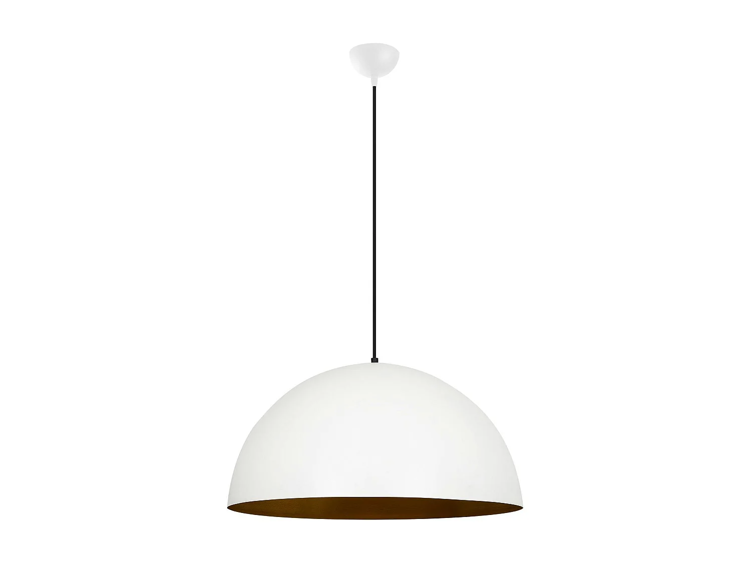 Suspension de table blanche dôme intérieur doré Ø60 cm SILE