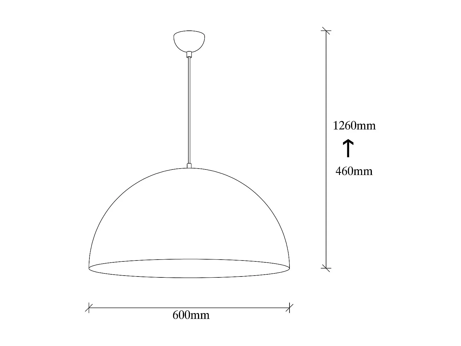 Suspension de table blanche dôme intérieur doré Ø60 cm SILE