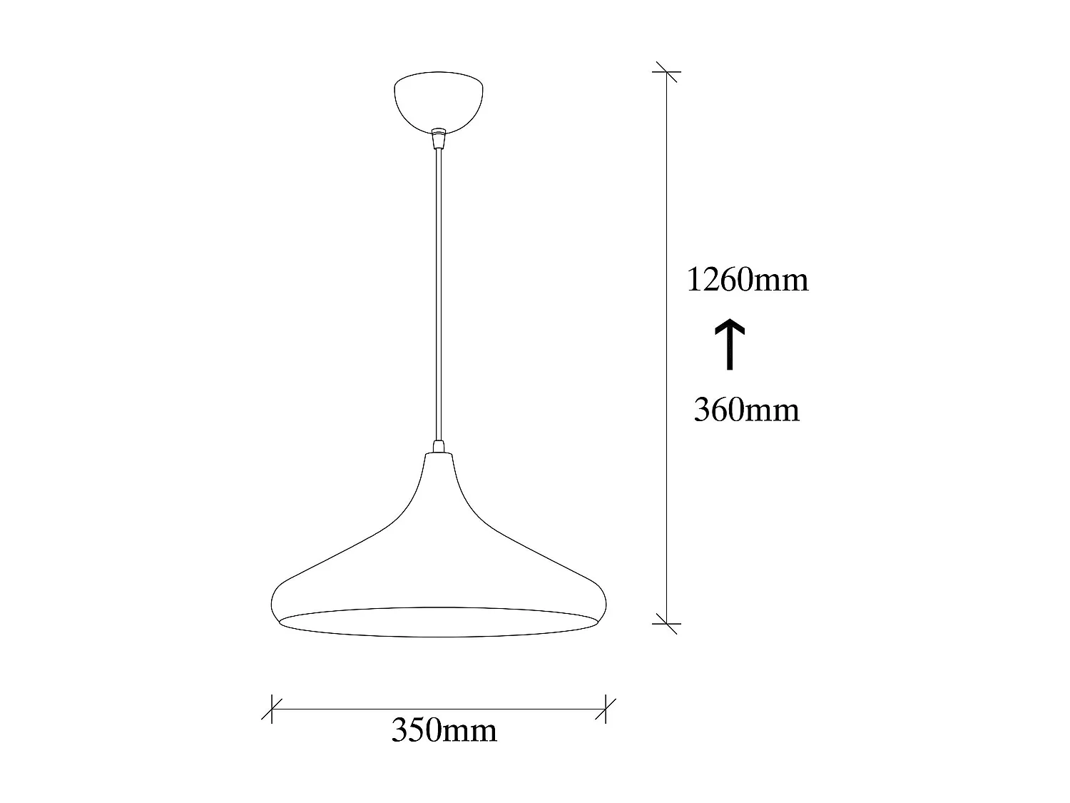 Suspension moderne métal doré brillant abat-jour évasé SILE