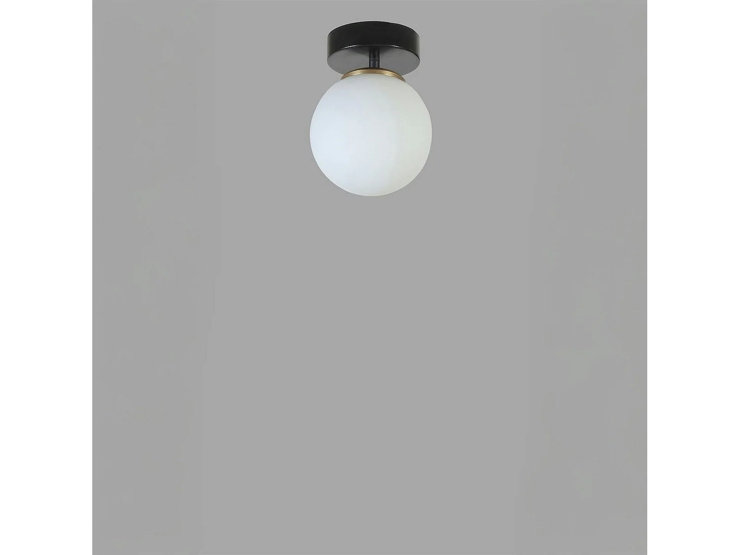 Plafonnier globe verre dépoli, finition noire SIERRE