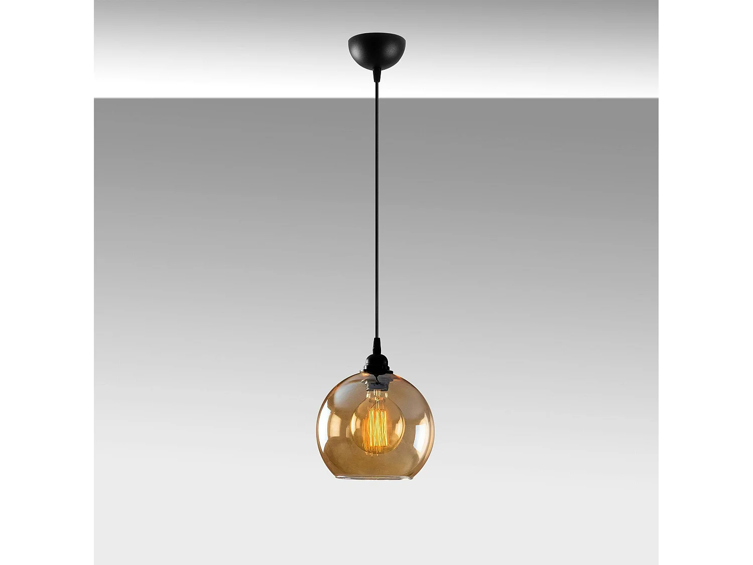 Suspension en verre doré forme globe Ø20 cm SIVAS
