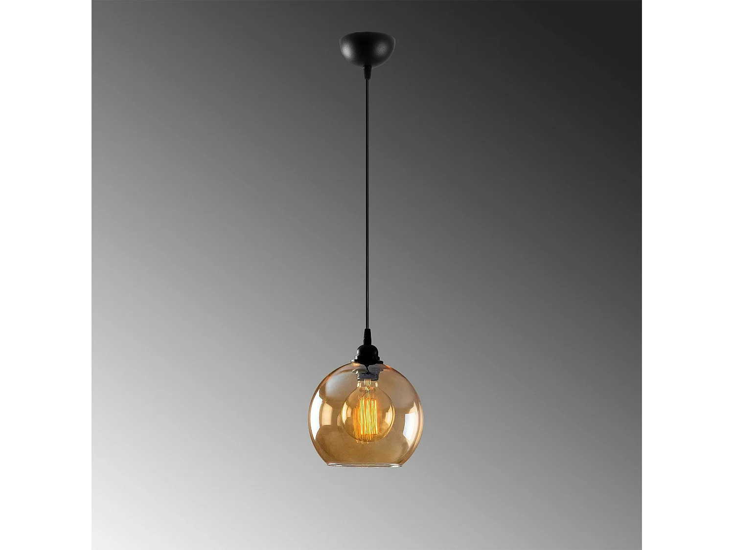 Suspension en verre doré forme globe Ø20 cm SIVAS