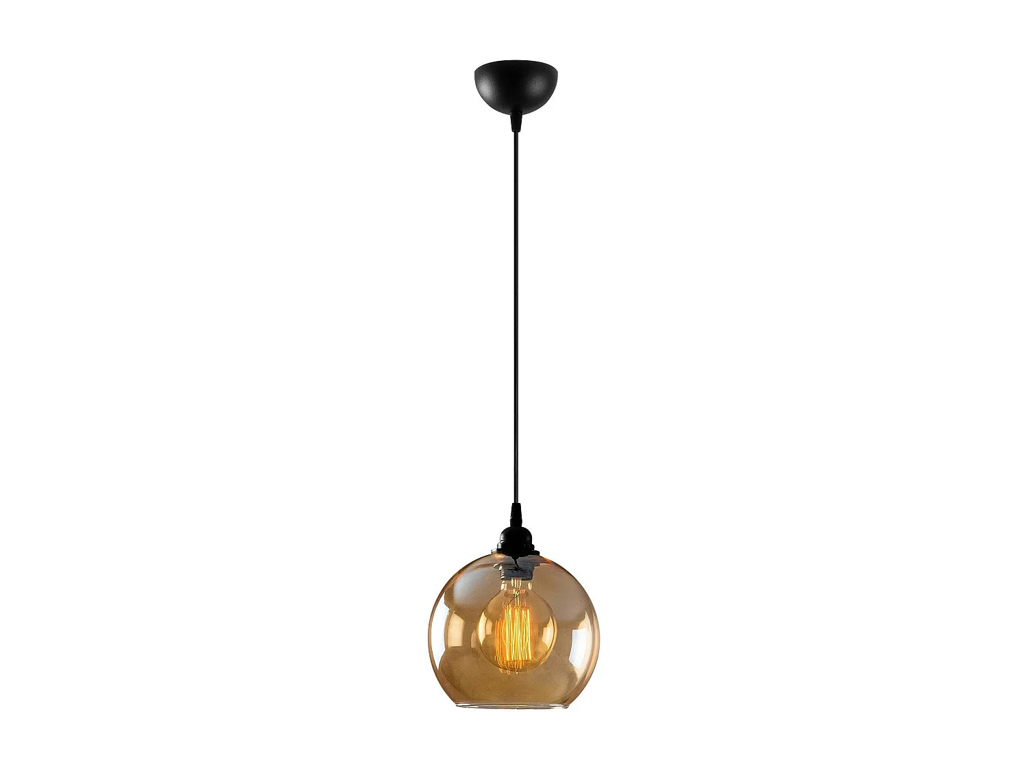 Suspension en verre doré forme globe Ø20 cm SIVAS