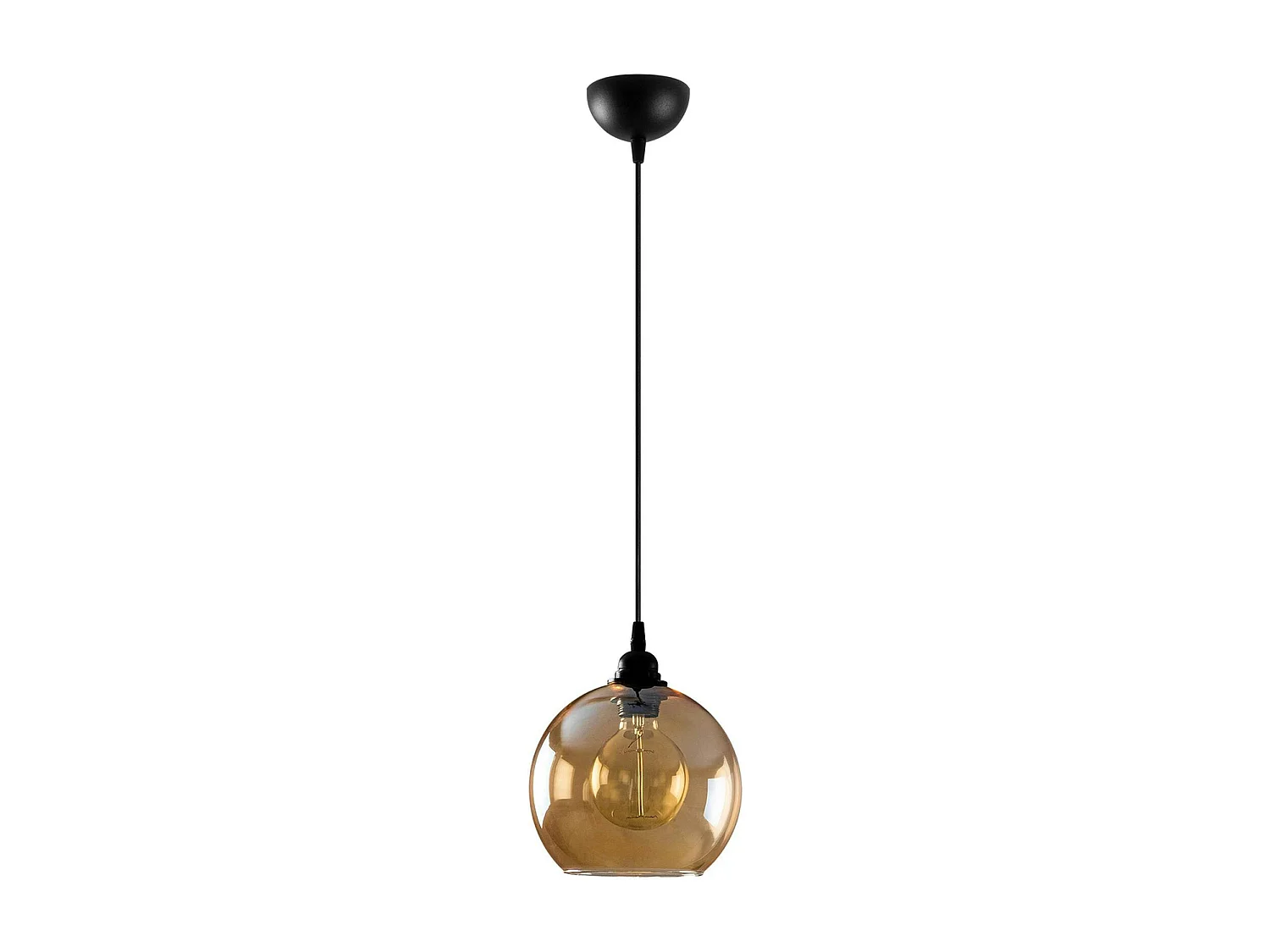 Suspension en verre doré forme globe Ø20 cm SIVAS