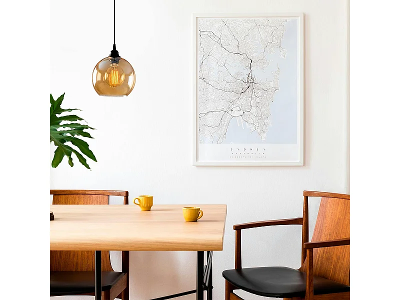 Suspension en verre doré forme globe Ø20 cm SIVAS