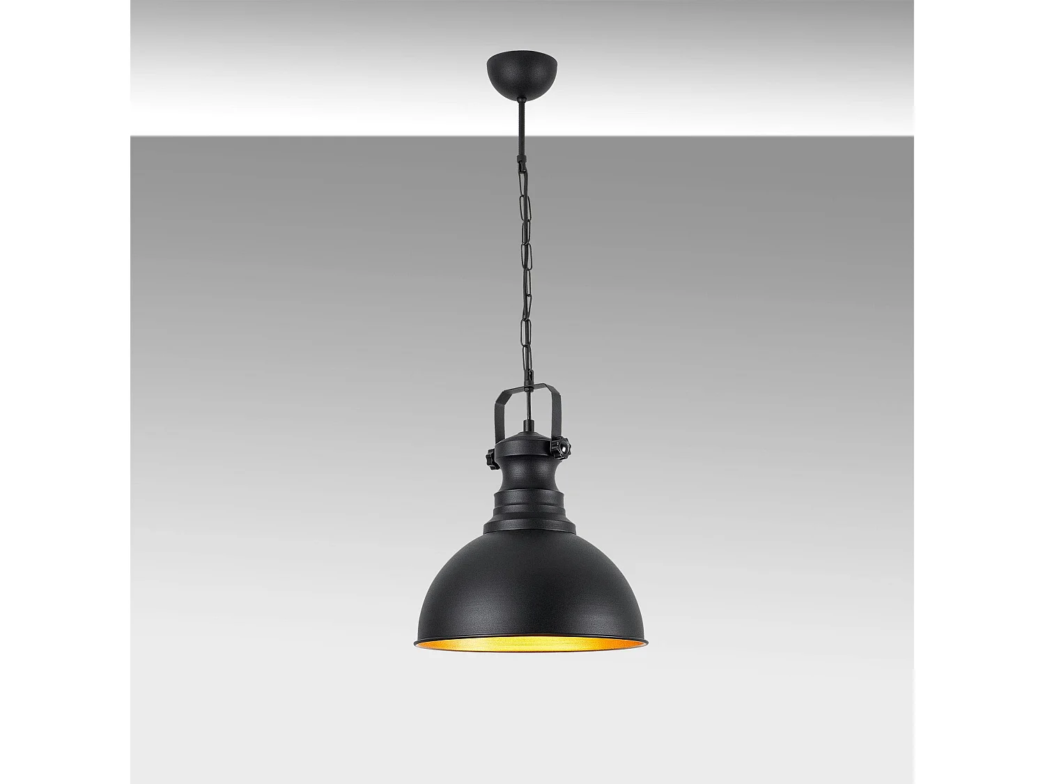 Suspension cuisine vintage noire & dorée avec poignée SILE