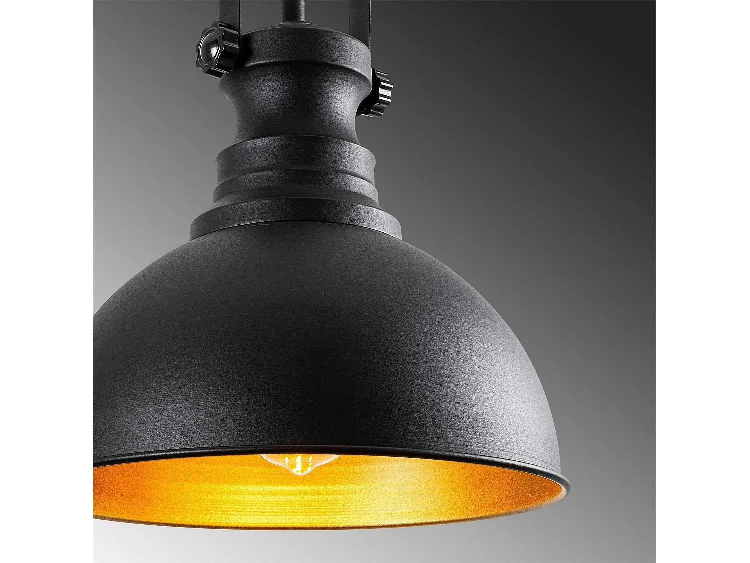 Suspension cuisine vintage noire & dorée avec poignée SILE