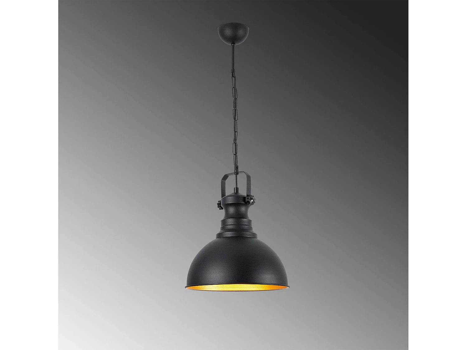 Suspension cuisine vintage noire & dorée avec poignée SILE