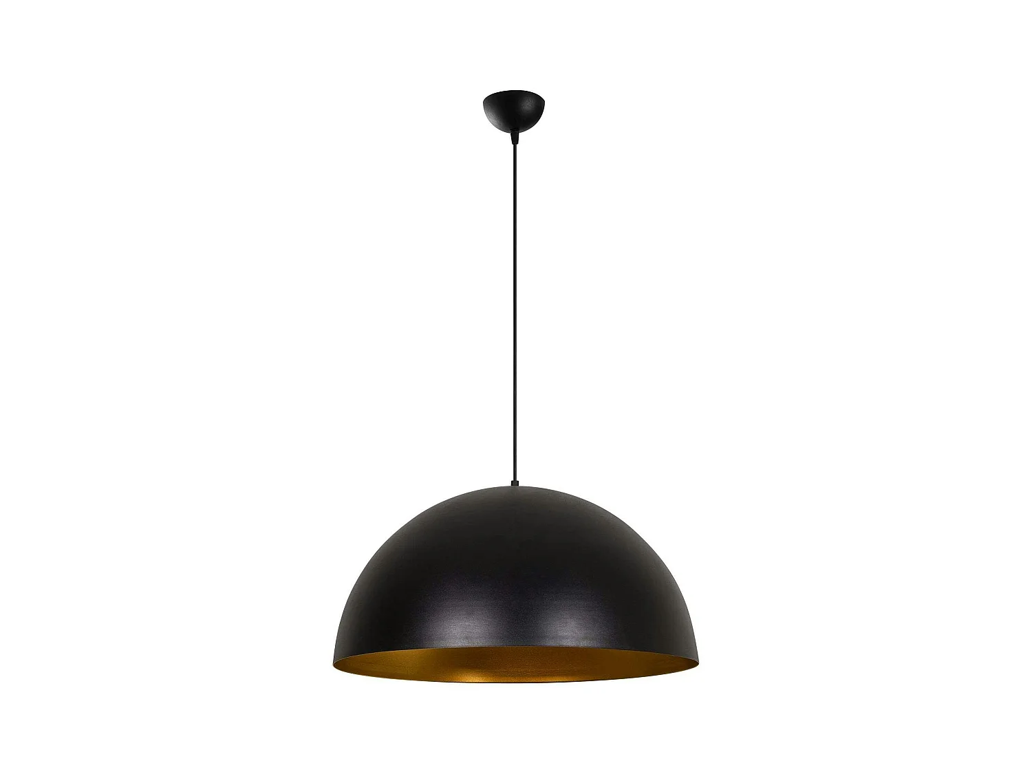 Suspension de table noire dôme intérieur doré Ø60 cm SILE