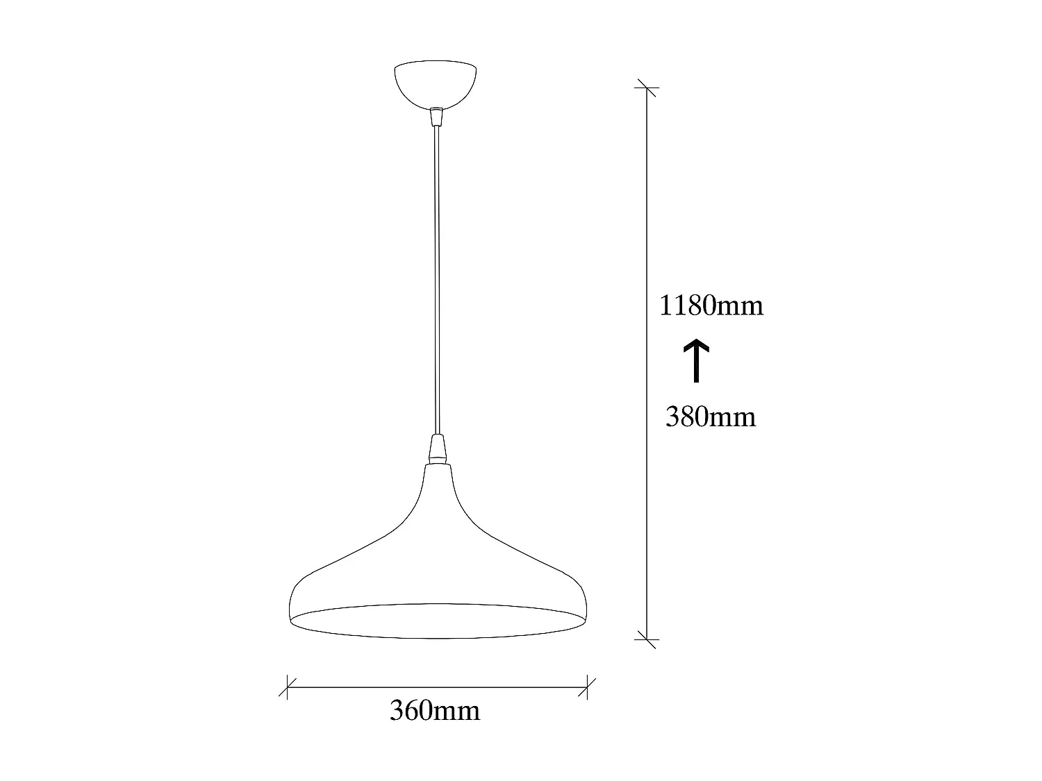 Suspension design noire & dorée évasée, fini alvéolé SILE