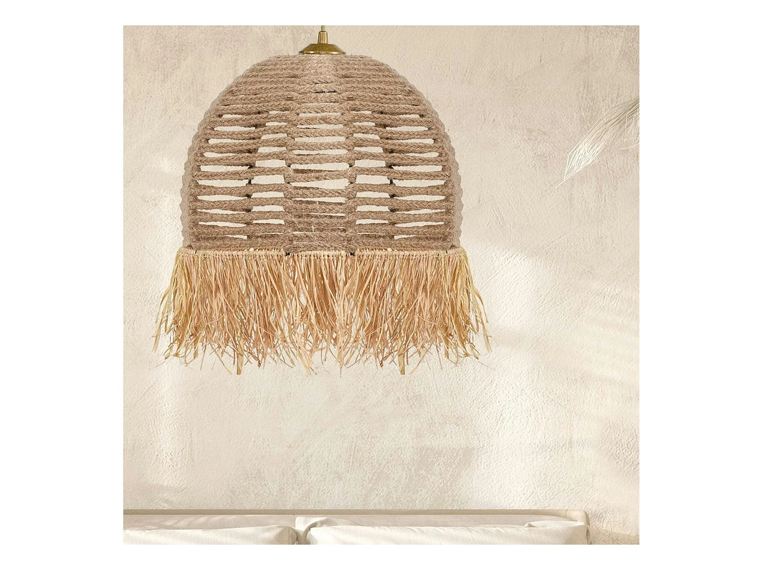 Suspension bohème durable avec corde et franges OLTEN