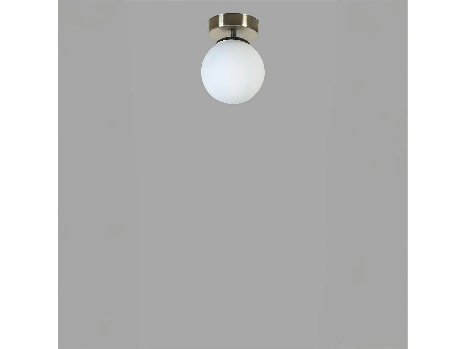 Plafonnier globe verre dépoli, finition argent SIERRE