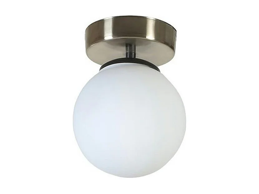 Plafonnier globe verre dépoli, finition argent SIERRE