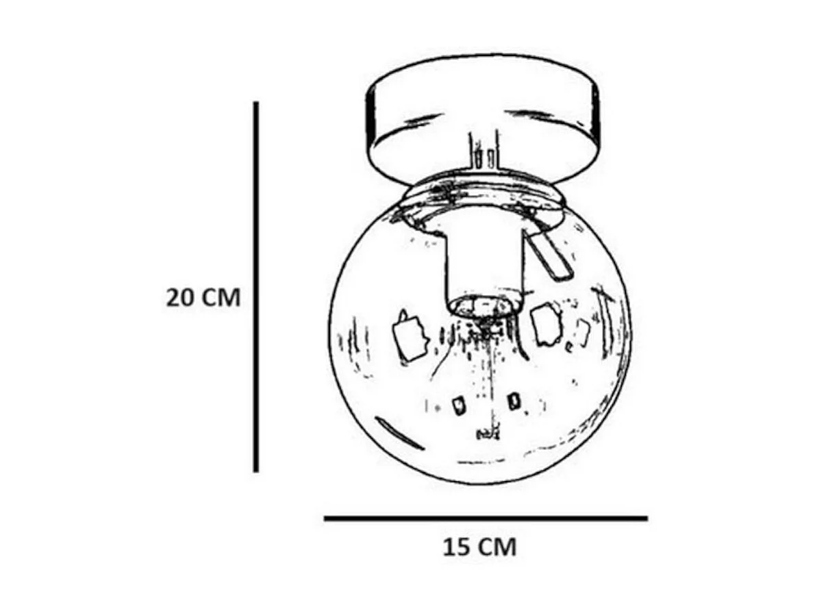 Plafonnier globe verre dépoli, finition argent SIERRE