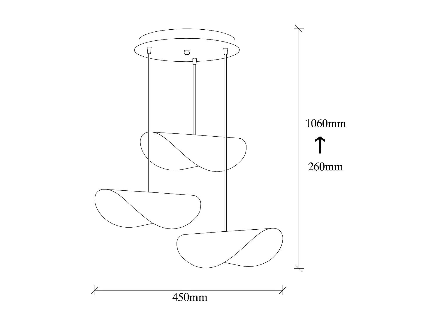 Suspension moderne chic métal crème & doré, 3 abat-jour SINOP