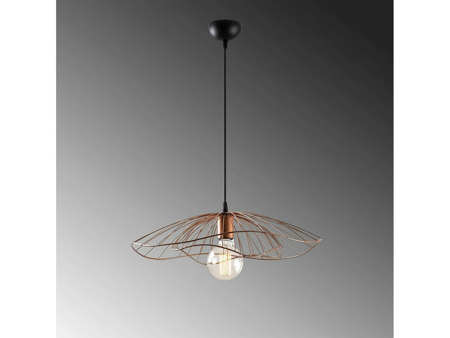 Suspension design métal cuivré filaire forme fleur SINOP